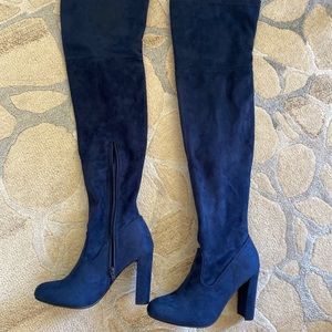 Knee high velvet boots